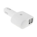 Two USB Port 2 in 1 DC/DC Power Adapter Car Charger with 12V Accessory Socket , For iPad/ iPhone/ iP