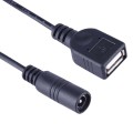 5.5 x 2.1mm DC Female to USB AF DC Female Power Connector Cable for Laptop Adapter, Length: 15cm(Bla