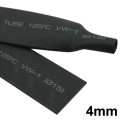 4mm Woer Flexible RSFR-H VW-1 Heat Shrink Tube, 125, Length: 10m (Black)