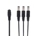 5.5 x 2.1mm DC Power Female Barrel to 3 Male Barrel Connector Cable for LED Light Controller