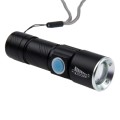 White Light Retractable Flashlight, Cree Q5 LED 3-Mode with Lanyard(Black)