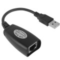 USB 2.0 CAT5 / CAT5E / CAT6 RJ45 to 4 USB Ethernet Extender LAN Extension Cable Repeater Adapter