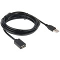 USB 2.0 AM to AF Extension Cable, Length: 2.5m(Black)