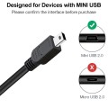 USB 2.0 AM to Mini 5pin USB Cable, Length: 1.5m(Black)