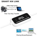 High Speed USB 2.0 Smart KM Link Cable, PC to PC Keyboard & Mouse Share, Plug and Play, Length: 165c