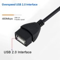 Mini 5-pin USB to USB 2.0 AF OTG Adapter Cable, Length: 12cm(Black)