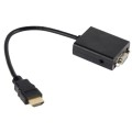 26cm HDMI to VGA + Audio Output Video Conversion Cable with 3.5mm Audio Cable, Support Full HD 1080P