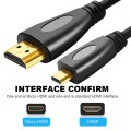 1m Gold Plated 3D 1080P Micro HDMI Male to HDMI Male cable for Mobile Phone, Cameras, GoPro