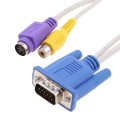 VGA Video Card to S-Video and RCA TV Display Adapter Cable