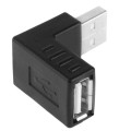 USB 2.0 AM to AF Adapter with 90 Degree Angle(Black)