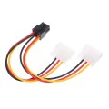 6 Pin Male to 2 x 4 Pin Female Power Cable, Length: 17.5cm