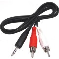 Normal Quality Jack 3.5mm Stereo to RCA Male Audio Cable, Length: 1.5m