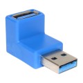 USB 3.0 AM to USB 3.0 AF Cable Adapter with 90 Degree Angle (Blue)