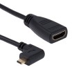 17cm 90 Degree Micro HDMI Right-toward Male to HDMI Female Cable Adapter(Black)