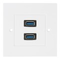 Dual USB 3.0 Female Plugs Home Wall Charger Plate Wall Plate Panel