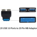 2 x USB 3.0 AF to 20 Pin Adapter