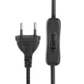 2 Prong Style EU Plug AC Power Cord with 304 Switch, Length: 1.5m(Black)