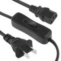 3 Prong Style AC Power Cord with 304 Switch, Length: 1.2m(Black)