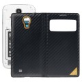 For Galaxy S IV / i9500 Carbon Fiber Texture Flip Leather Case + Plastic  Back Cover with Call Disp