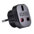High Quality UK Plug to EU Plug AC Wall Universal Travel Power Socket Plug Adaptor(Black)