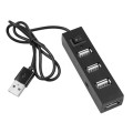 4 Ports USB HUB 2.0 USB Splitter Adapter with Switch(Black)