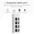 4 Ports USB Hub 2.0 USB Splitter High Speed 480Mbps with ON/OFF Switch, 4 LED(White)