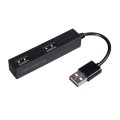 High Speed 480Mbps 4 Ports USB 2.0 HUB Portable USB Splitter(Black)