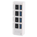 4 Ports USB 3.0 HUB, Super Speed 5Gbps, Plug and Play, Support 1TB (White)