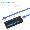 4 Ports USB 3.0 HUB, Super Speed 5Gbps, Plug and Play, Support 1TB (Black)