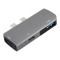 Double USB-C / Type-C to PD Port + USB 3.0 + HDMI Multifunctional Extension HUB Adapter