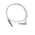 AV01 3.5mm Male to Male Elbow Audio Cable, Length: 50cm(Silver Grey)