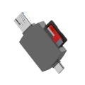 3 in 1 USB-C / Type-C to USB + Micro USB OTG Adapter TF / SD Card Card Reader(Tarnish)