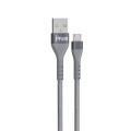 IVON CA92 2.4A Max USB to Micro USB Rubber Fast Charging Data Cable, Length: 1.5m (Grey)