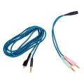 ZS0158 Straight Plug + Adapter Cable Gaming Headset Audio Cable for SteelSeries Arctis 3 / 5 / 7 (Bl