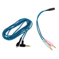 ZS0158 Elbow Plug + Adapter Cable Gaming Headset Audio Cable for SteelSeries Arctis 3 / 5 / 7 (Blue)