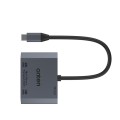 Onten M205 3 in 1 Type-C to HDMI+VGA+PD Fast Charge Video Converter (Grey)
