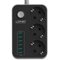 LDNIO SE3631 3.4A 6 x USB Ports Multi-function Travel Home Office Socket, Cable Length: 1.6m, EU Plu