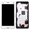 OEM LCD Screen for Sony Xperia Z3 Mini Compact Digitizer Full Assembly with Frame(White)
