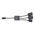 Portable USB-C / Type-C Male to Dual USB Ports Female + Micro USB Female Mini Cable Hub Splitter Ada
