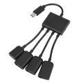 Portable USB-C / Type-C Male to 3 USB Ports Female + Micro USB Female Power Charging OTG HUB Cable C
