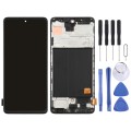 Original Super AMOLED LCD Screen for Galaxy A51 4G Digitizer Full Assembly with Frame (Black)