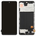 Original Super AMOLED LCD Screen for Galaxy A51 4G Digitizer Full Assembly with Frame (Black)