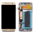 OLED LCD Screen for Samsung Galaxy S7 Edge / SM-G935F Digitizer Full Assembly with Frame (Gold)