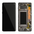 Original Super AMOLED LCD Screen with Frame for Galaxy S10 4G Digitizer Full Assembly (Black)
