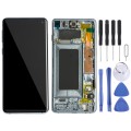 Original Super AMOLED LCD Screen for Galaxy S10 4G Digitizer Full Assembly with Frame (Blue)