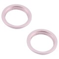 2 PCS Rear Camera Glass Lens Metal Outside Protector Hoop Ring for iPhone 13(Pink)