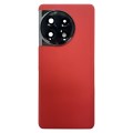 For OnePlus 11R CPH2487 Battery Leather Back Cover(Red)