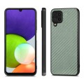 For Samsung Galaxy A22 4G Carbon Fiber Texture Leather Back Cover Phone Case(Green)