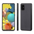 For Samsung Galaxy A51 5G Carbon Fiber Texture Leather Back Cover Phone Case(Black)