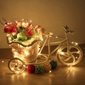 20m 200LED Solar Outdoor Waterproof Silver Wire Light String Christmas New Year Garden Decoration Ga